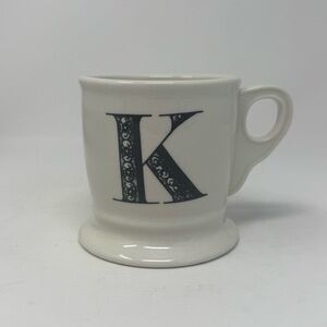 ANTHROPOLOGIE | Monogram Letter K Mug Cream & Black